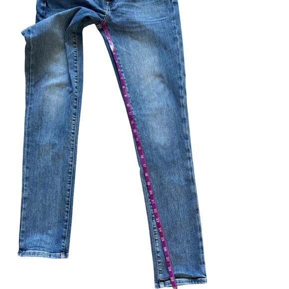 7 for All Mankind Jeans Women's Sz 28 Blue Pyper Slim Illusion Low Rise Skinny - Picture 8 of 13